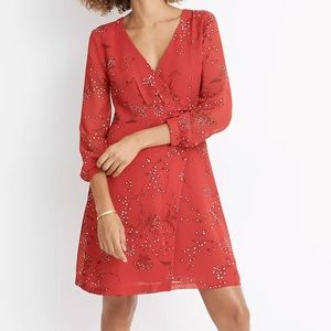 Madewell Hazelwood Wrap-Front Mini Dress in Windswept Floral